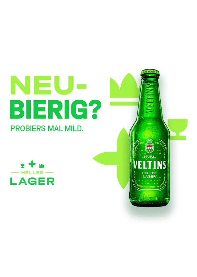 VELTINS Helles Lager – Neubierig? Probiers mal mild.